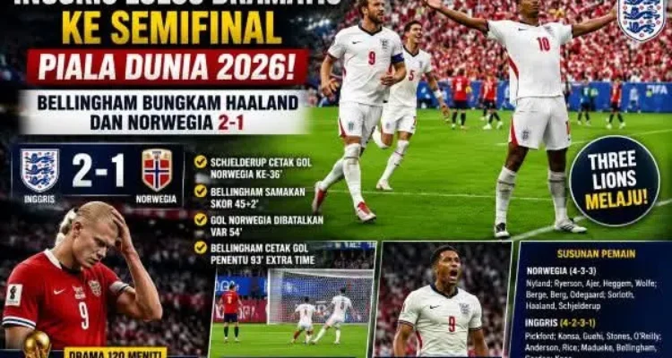 Inggris Taklukkan Norwegia 2-1, Melaju Ke Semifinal