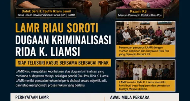 LAMR saat menerima audiensi sejumlah mantan pimpinan dan karyawan Riau Pos yang dipimpin mantan Pemimpin Redaksi Riau Pos, Kazaini KS, pada Jumat.